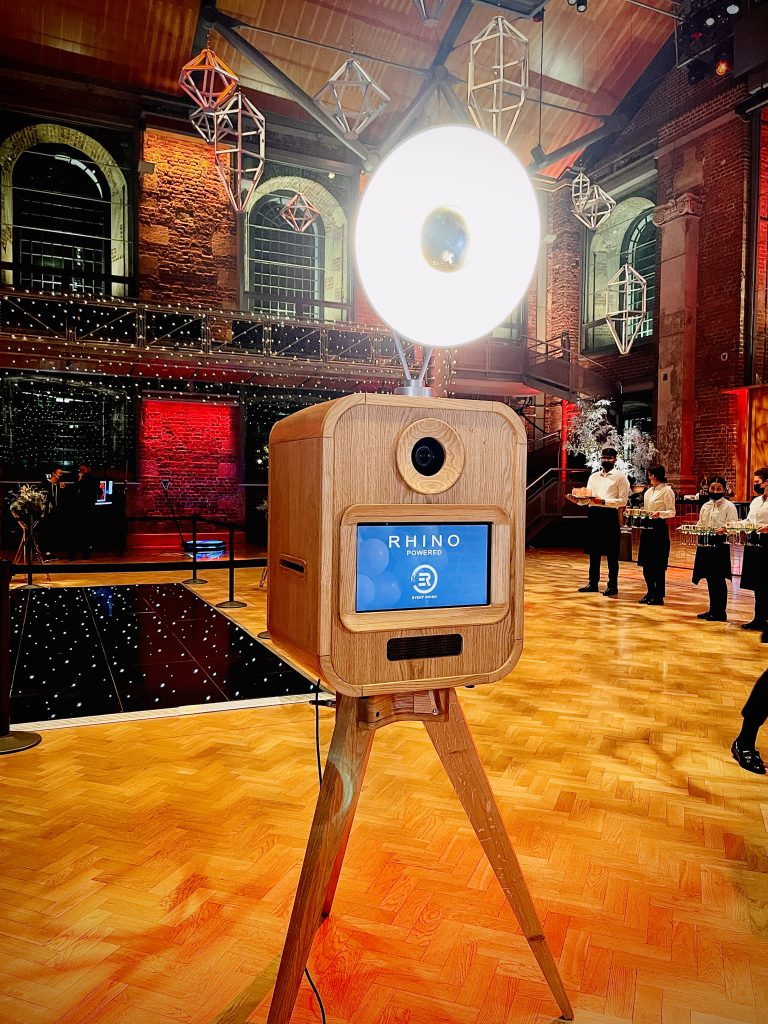 Photo booth screen displaying 'Event Rhino'
