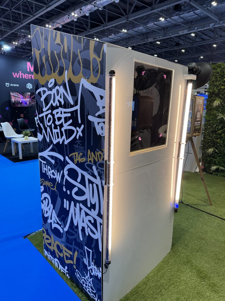 scribble booth with branding detail