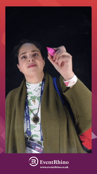 scribble photo booth being used at event