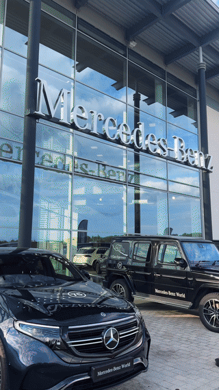 Glambot hire being used at Mercedes-Benz offices