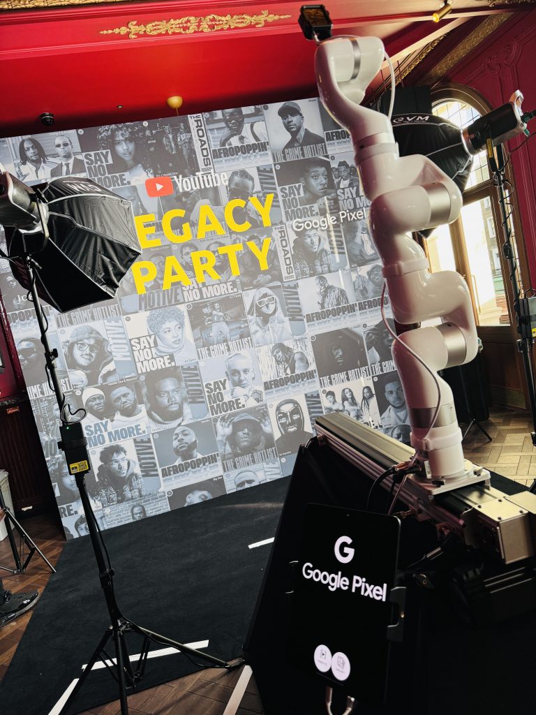 Glambot camera capturing images at YouTube event